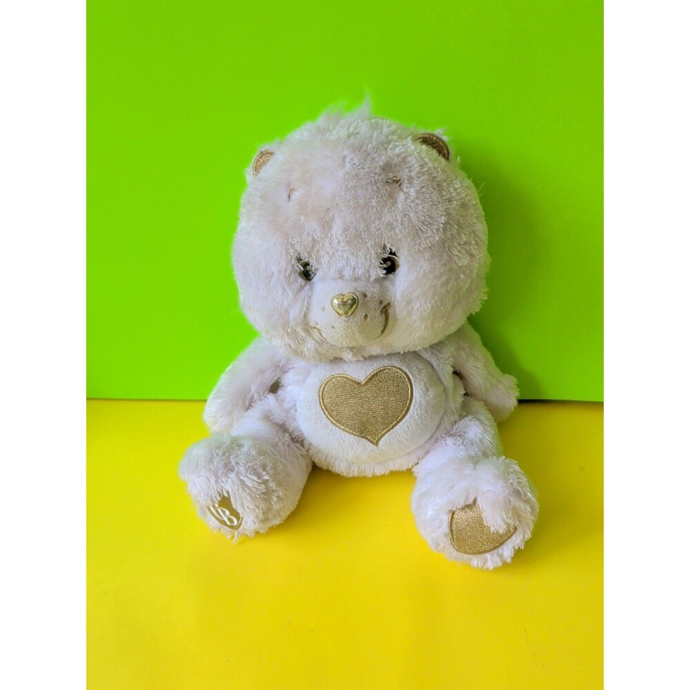 25th Anniversary Heart Of Gold White Care Bear Plush 11” RARE!
